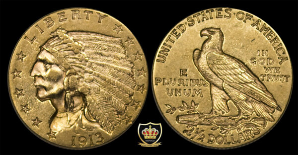 1913 2½ Dollars "Indian Head - Quarter Eagle" USA