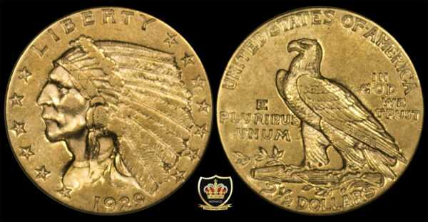 1929 2½ Dollars "Indian Head - Quarter Eagle" USA