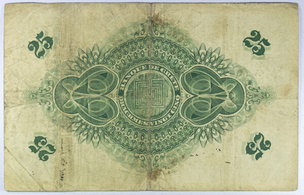 Τράπεζα Κρήτης 25 Δραχμές 1915 PGB A003 271486 - Image 2