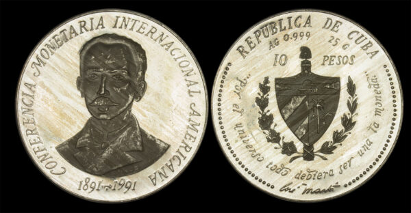 1891-1991 10 Pesos American International Monetary Conference Proof PGC189