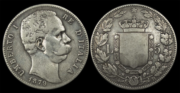 1879  5 Lire - Umberto I PGC179