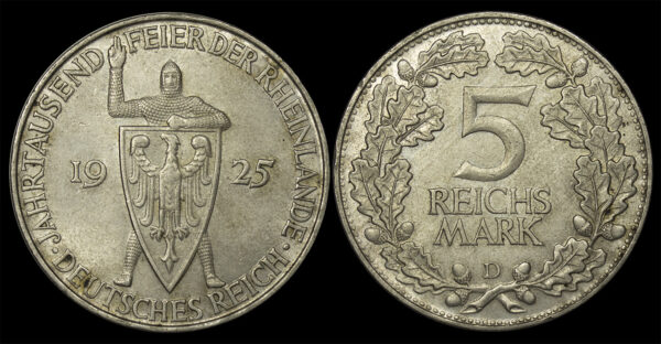 1925 5 Reichsmark D Germany PGC176