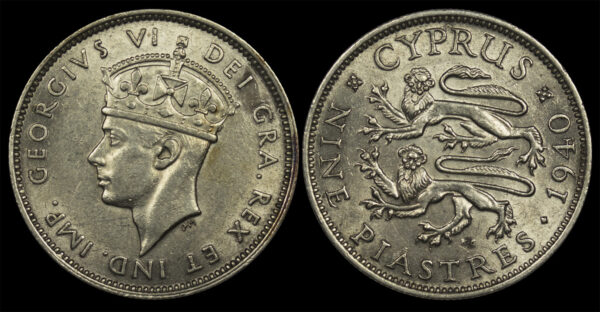 Cyprus 9 Piastres 1940 PGC181