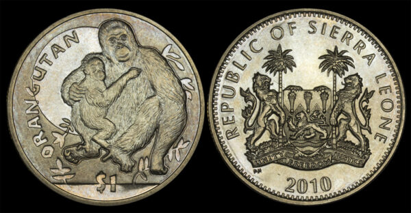 2010 Sierra Leone 1 dollar Orangutan PGC183