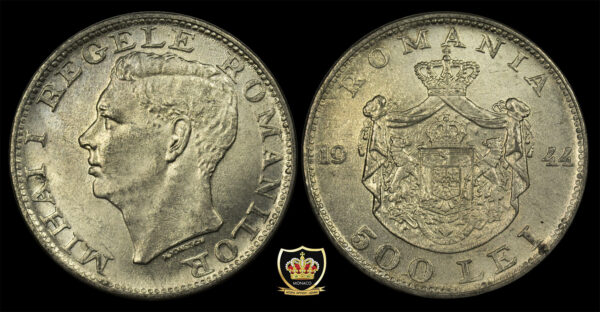 500 LEI 1944 ROMANIA SILVER UNC PGC136