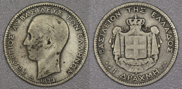 Greece 1 Drachmai 1873 PGC248