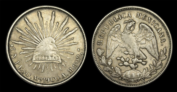 1900 1 Peso National arms of Mexico (facing eagle, snake in beak) PGC196