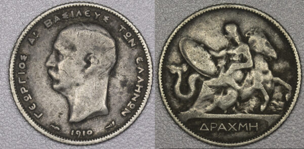 Greece 1 Drachmai 1910 PGC247