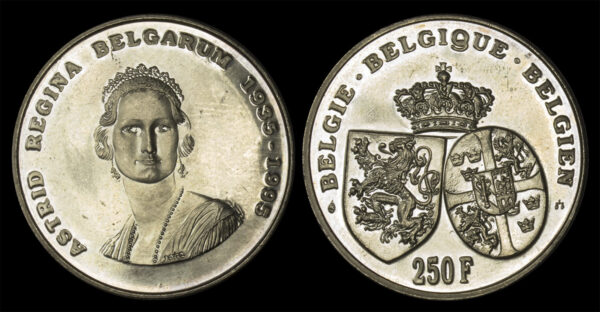 1955 Belgium 250 Francs Queen Astrid PGC236