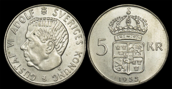 1955 5 Kronor - Gustaf VI Adolf PGC240