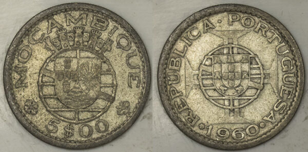 1960 5 Escudos Silver PGC257