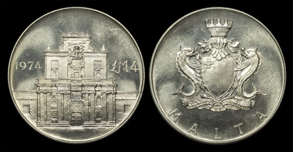 1974 Malta 4 Liri Cottonera Gate PGC237