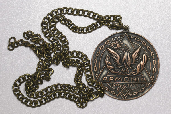 Τεκτονικό μετάλλιο "ΑΡΜΟΝΙΑ" 1909-1934
