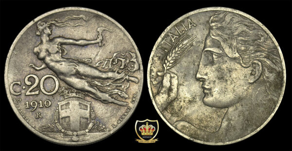 1910 20 Centesimi - Victor Emmanuel III Italy PGC279