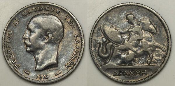 Greece 1 Drachmai 1910 PGC298