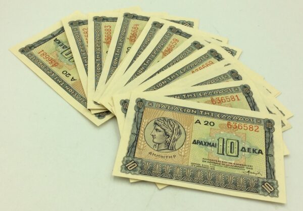 Greece 10 Drachmai 1940 UNC GB934