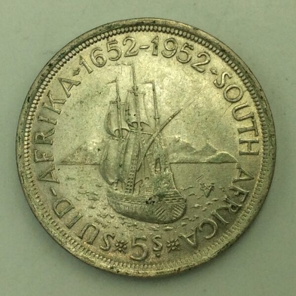 South Africa 5 Shilling 1952 Silver Coin GC652 - Image 2