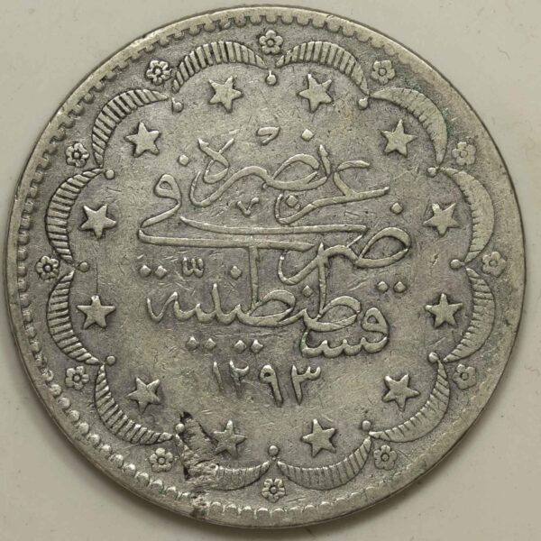 Turkey 20 Kurush 1293/1 Silver Coin GC655 - Image 2