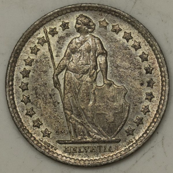 1958 Half Franc Switzerland Silver UNC PGC344 - Image 2