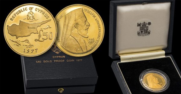 Κύπρος - 50 Λίρες χρυσό, ΜΑΚΑΡΙΟΣ, 1977 PROOF με κουτί - Image 2