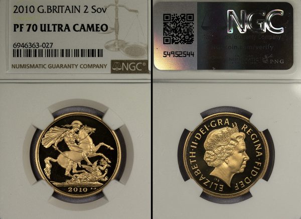2010 Proof £2 Coin Gold Double Sovereign NGC PROOF70 ULTRA CAMEO