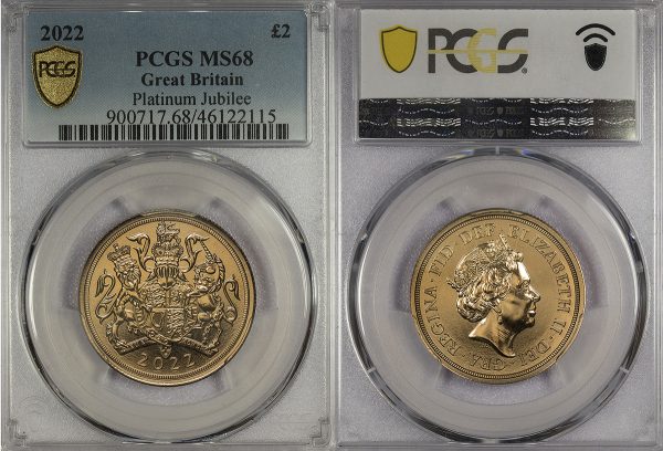 2022 Double Sovereign Two Pound Platinum Jubilee PCGS MS68