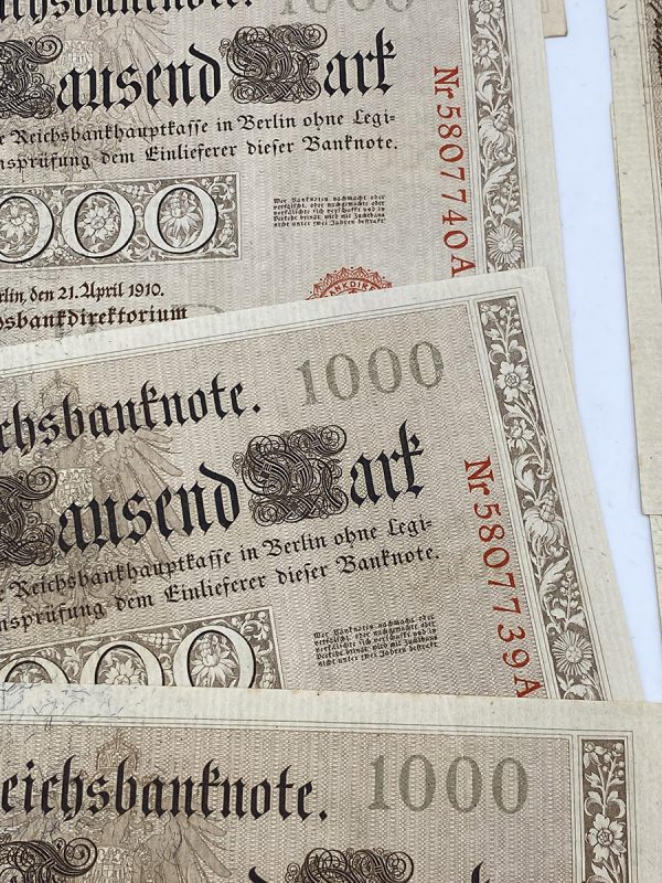 LOT 6 X 1000 MARK GERMANY 1910 PGB36 (AU-UNC) - Image 4