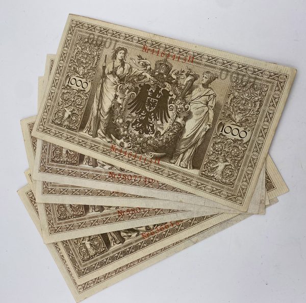 LOT 6 X 1000 MARK GERMANY 1910 PGB36 (AU-UNC) - Image 5