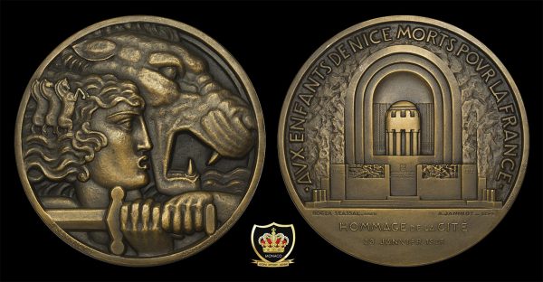 1928 France Bronze Medal WWII WAR MEMORIAL 1914 - 1918 (Aux Morts A. Levriller) GM