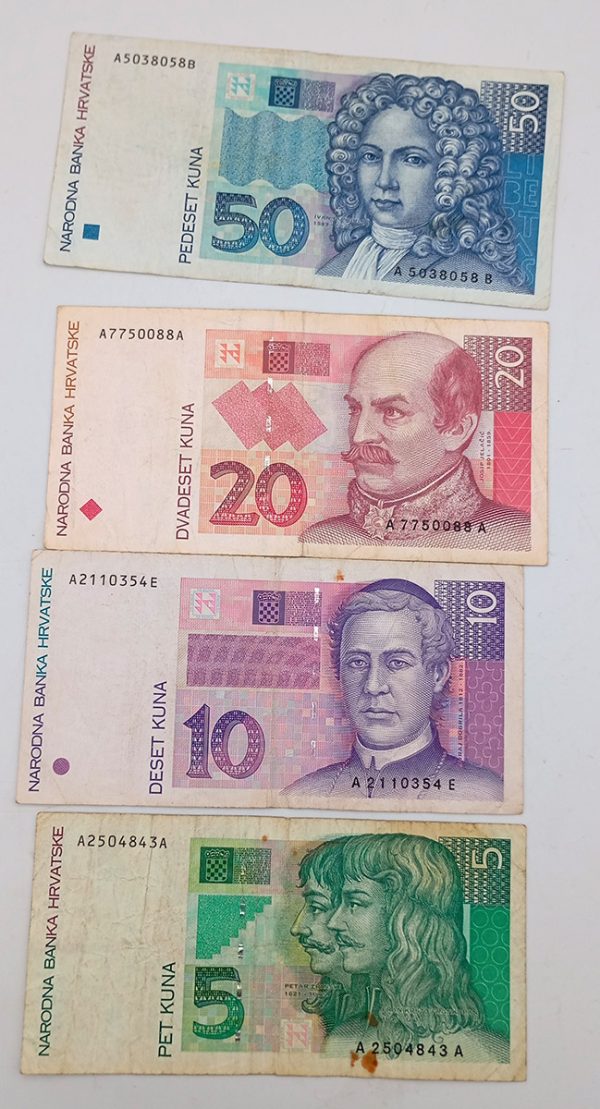 ΛΟΤ 1993 Croatia 5,10,20,50 Kuna 1993 PGB55