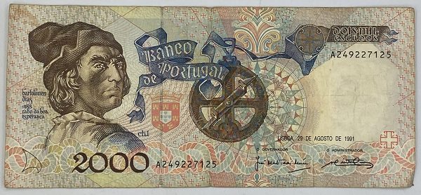 2000 Escudos 1991 Portugal PGB39