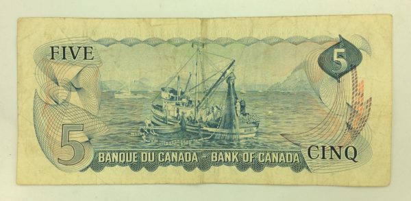 Canada 5 Dollars 1972 CU9525414 GB982 - Image 2