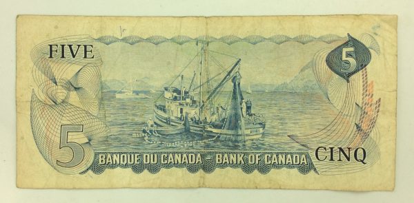 Canada 5 Dollars 1972 CS4525171 GB983 - Image 2