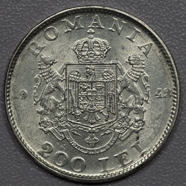 Romania Kingdom 200 Lei 1942 Silver World War II Silver Coin PGC386 - Image 2