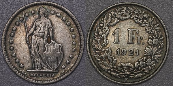 1 Silver Swiss franc 1921 PGC392