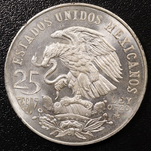 Mexico 25 Pesos 1968 Silver Coin GC746 - Image 2