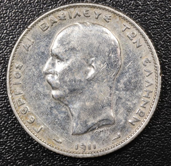 Greece 2 Drachmai 1911 Silver Coin GC756