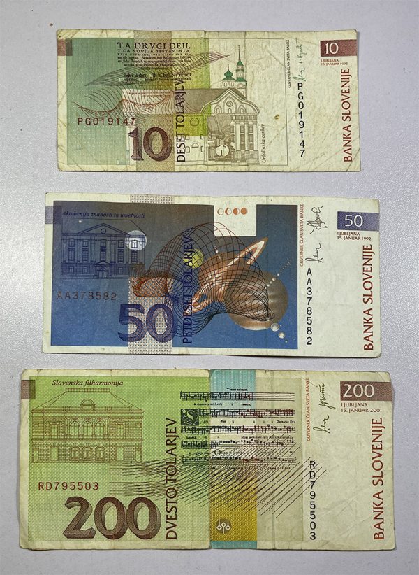 Lot 3 banknotes Slovenia PGB67 - Image 2