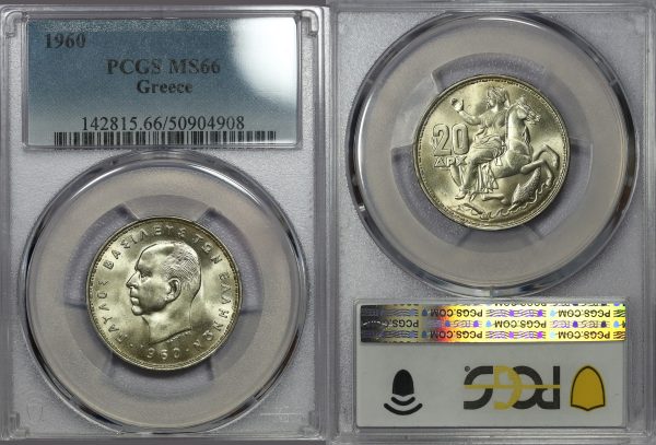 20 Δραχμές 1960 PCGS MS66