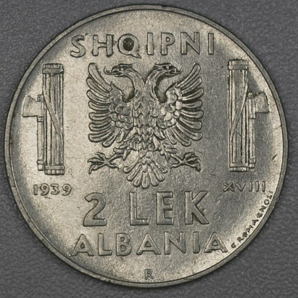 Albania 2 Leke 1939  PGC424 - Image 2