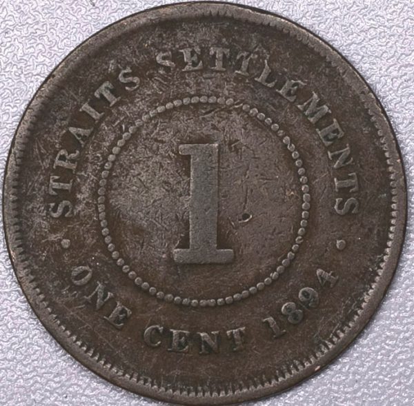 STRAITS SETTLEMENTS 1894 One Cent Queen Victoria  PGC419 - Image 2