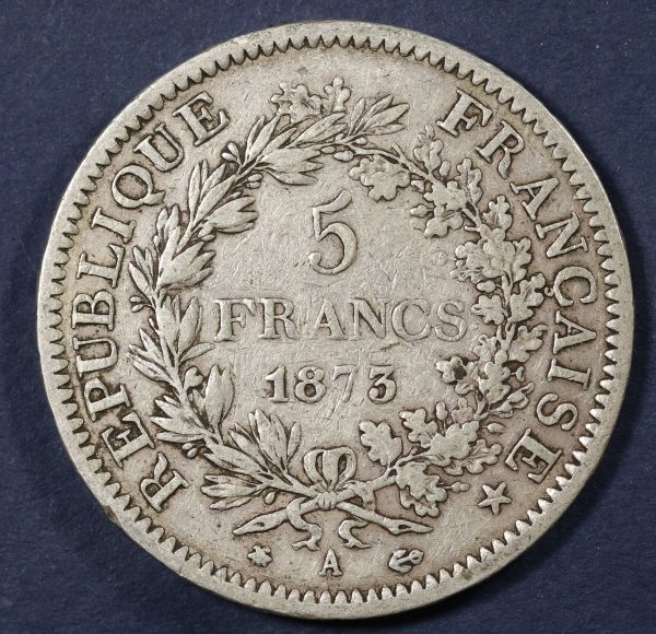 France 5 Francs 1873 Silver Coin GC809 - Image 2