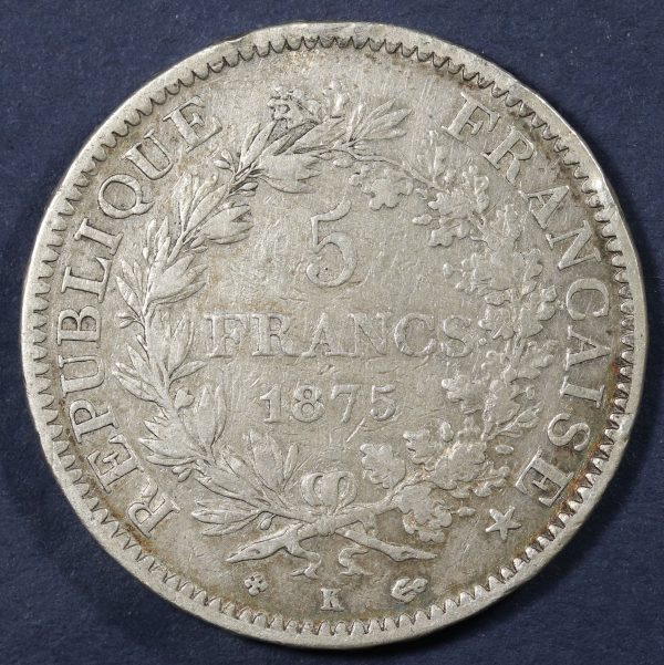 France 5 Francs 1875 Silver Coin GC808 - Image 2