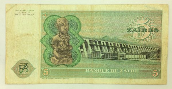 Congo 5 Zaires 1977 B2216576E GB1051 - Image 2