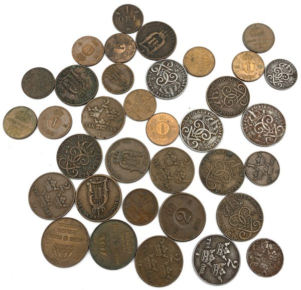 Sweden Lot 35 coins 1 Öre and 2 Öre (1888-1970)  PGC418