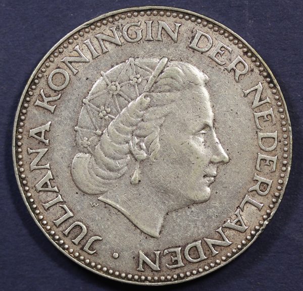 Netherlands 2,1/2 Gulden Silver Coin 1959 GC822