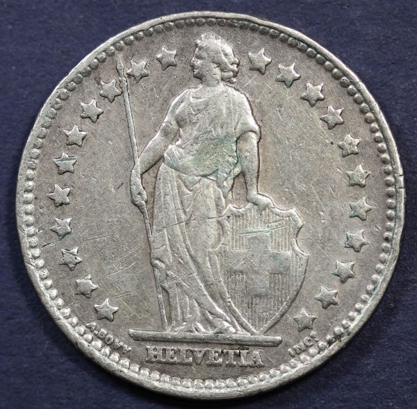 Switzerland 1 Franc 1937 Silver Coin GC823