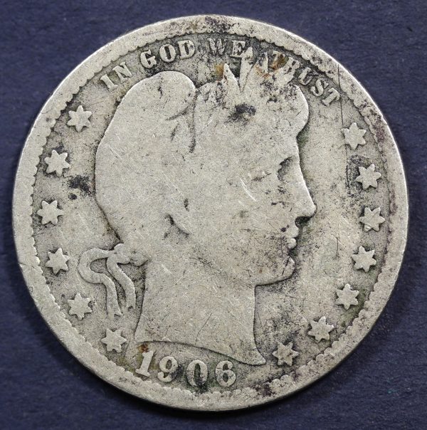 USA Quarter Dollar 1906 Silver Coin GC825