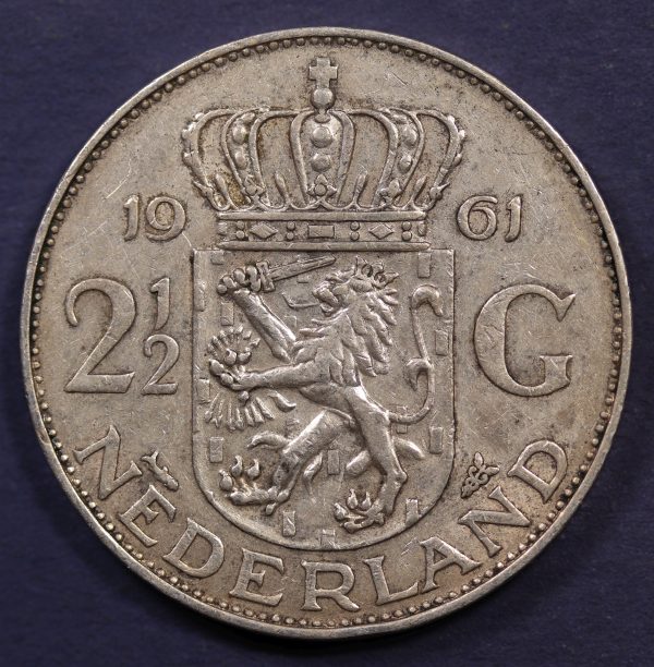 Netherlands 2,1/2 Gulden 1961 Silver Coin GC828 - Image 2