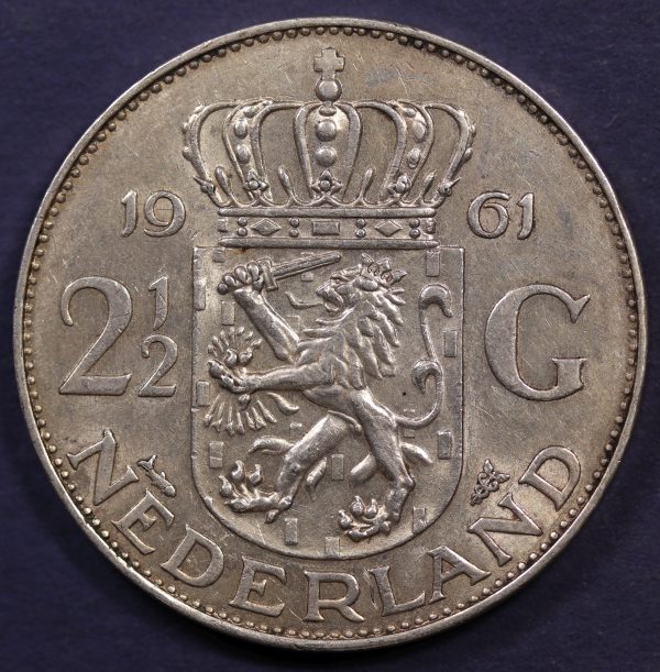 Netherlands 2,1/2 Gulden 1961 Silver Coin GC829 - Image 2